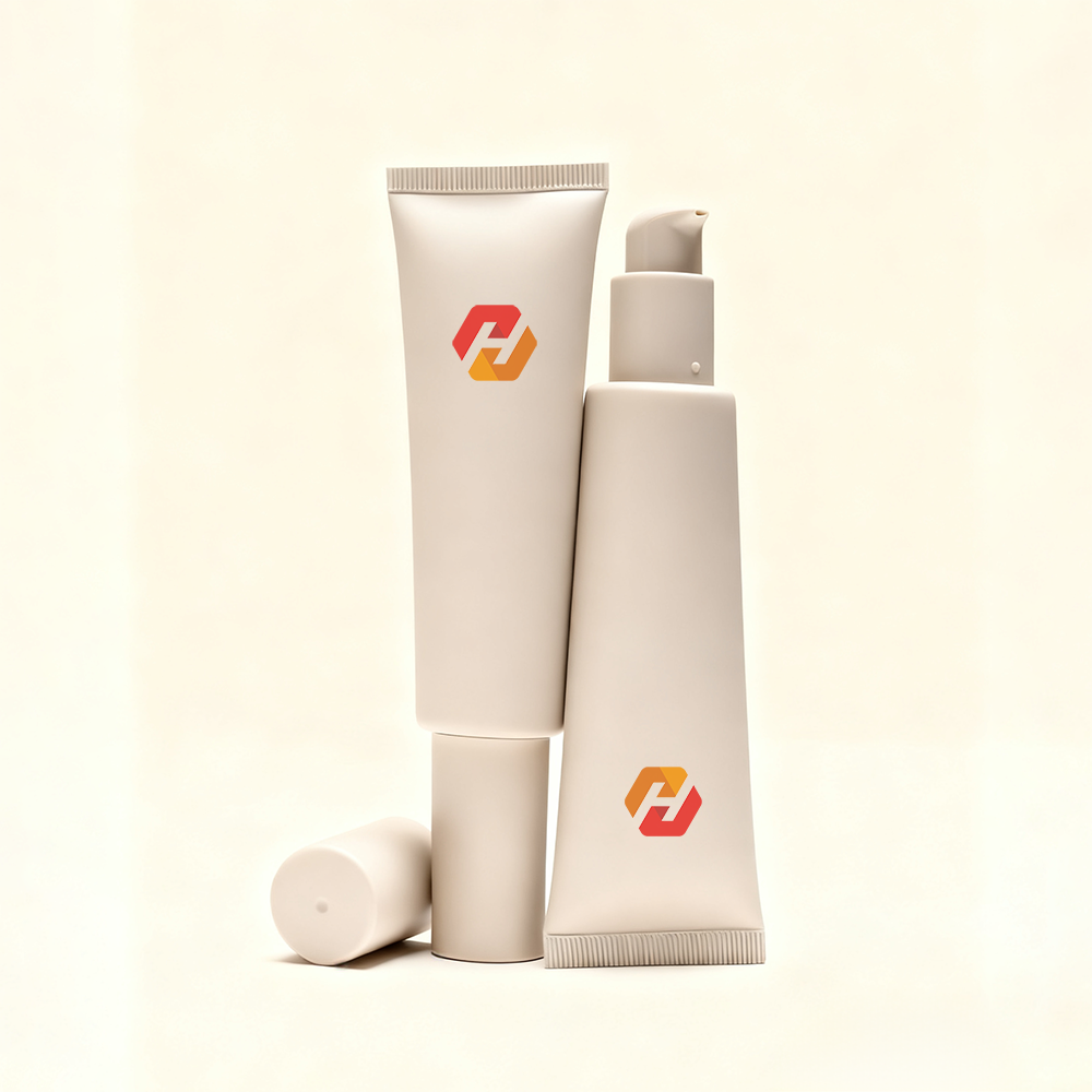 Monochrome PE Sunscreen Tubes with Matching PP Pump | 25ml-80ml Squeeze Tube | Hyrun - Image 3