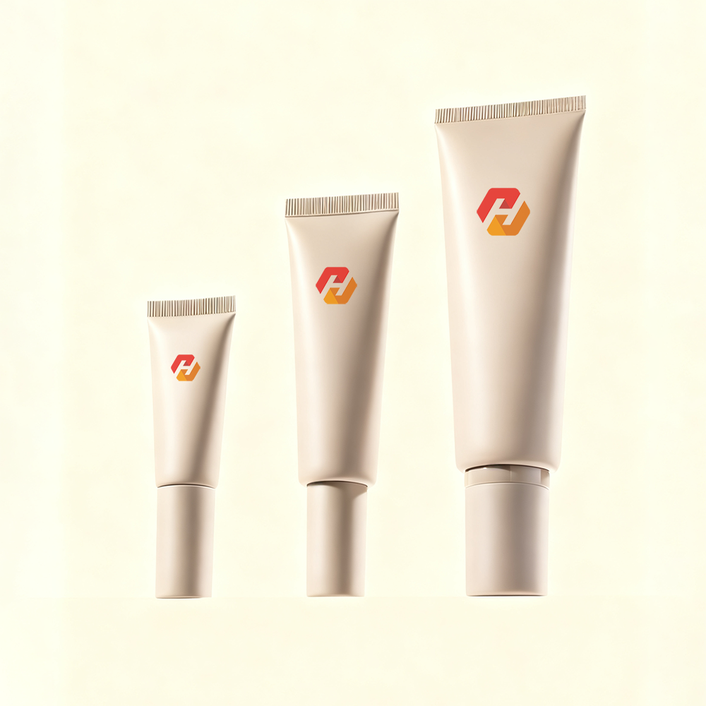 Monochrome PE Sunscreen Tubes with Matching PP Pump | 25ml-80ml Squeeze Tube | Hyrun - Image 2
