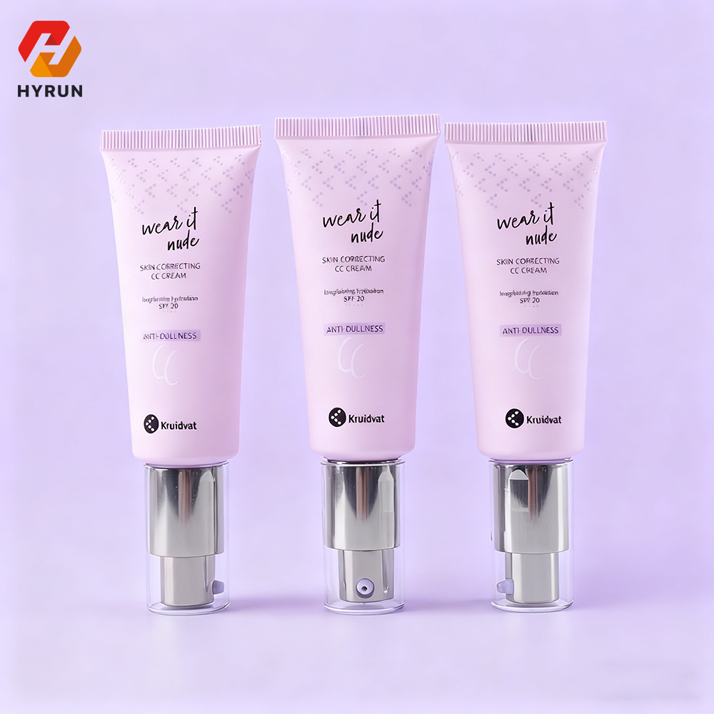 PE Sunscreen Tubes with PP Airless Pump | 20ml-70ml Squeeze Tube for CC Cream | Hyrun