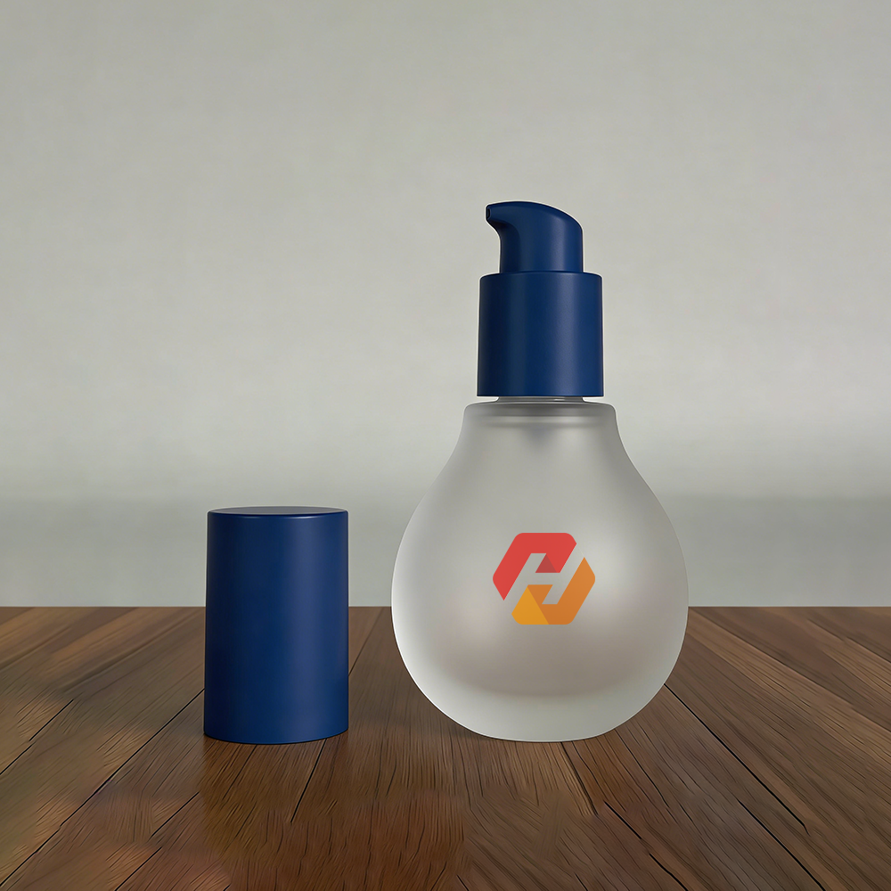 Wholesale Frosted Glass Pump Bottle | Custom 30ml Pear Shape Bottle Supplier | Hyrun