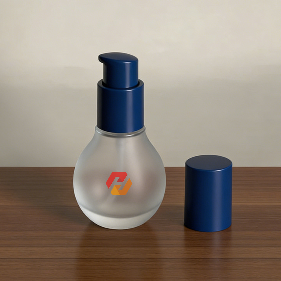 Wholesale Frosted Glass Pump Bottle | Custom 30ml Pear Shape Bottle Supplier | Hyrun - Image 3