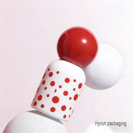 Round Glass Essence Bottle with Red Polka Dot | 30ml 50ml Serum & Foundation Packaging | Hyrun
