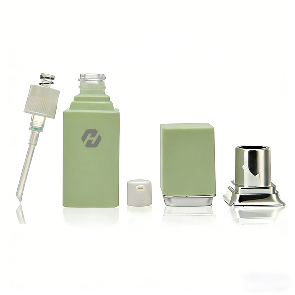 Square Foundation Bottle with Pump | 30ml Matte Glass Cosmetics Jar | Hyrun - Image 5