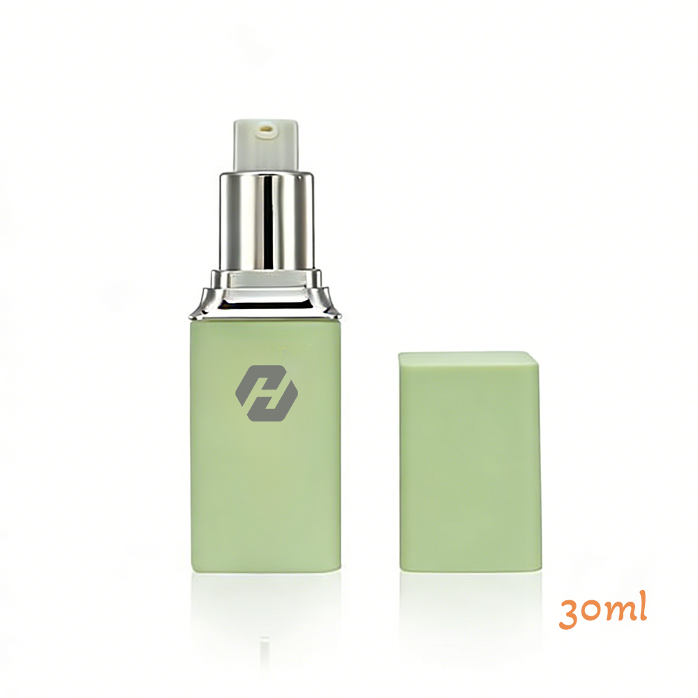 Square Foundation Bottle with Pump | 30ml Matte Glass Cosmetics Jar | Hyrun