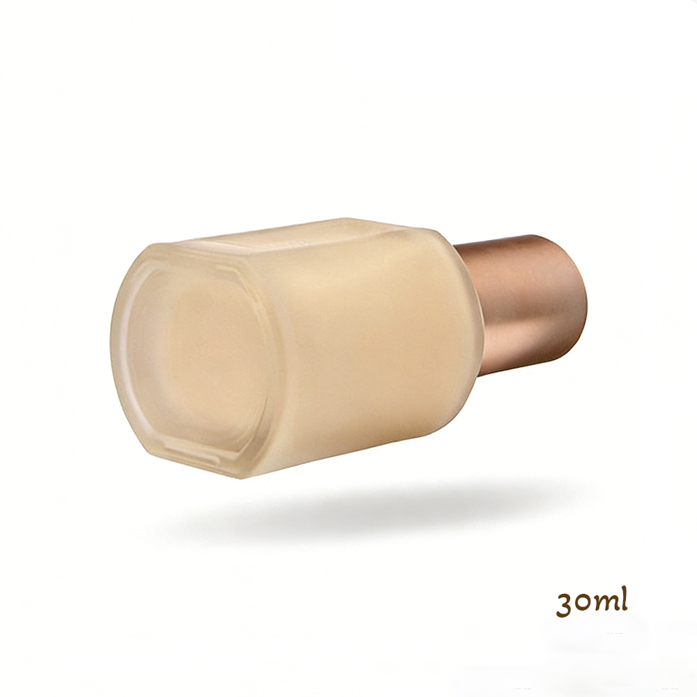 Frosted Glass Square Concealer Bottle 30ml with Precision PP Pump and Rose Gold Cap | Hyrun - Image 4